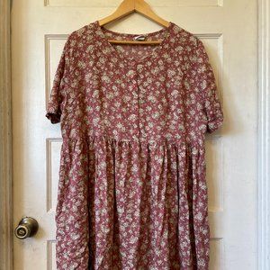 Plus Size Vintage Floral Dress - Sostanza